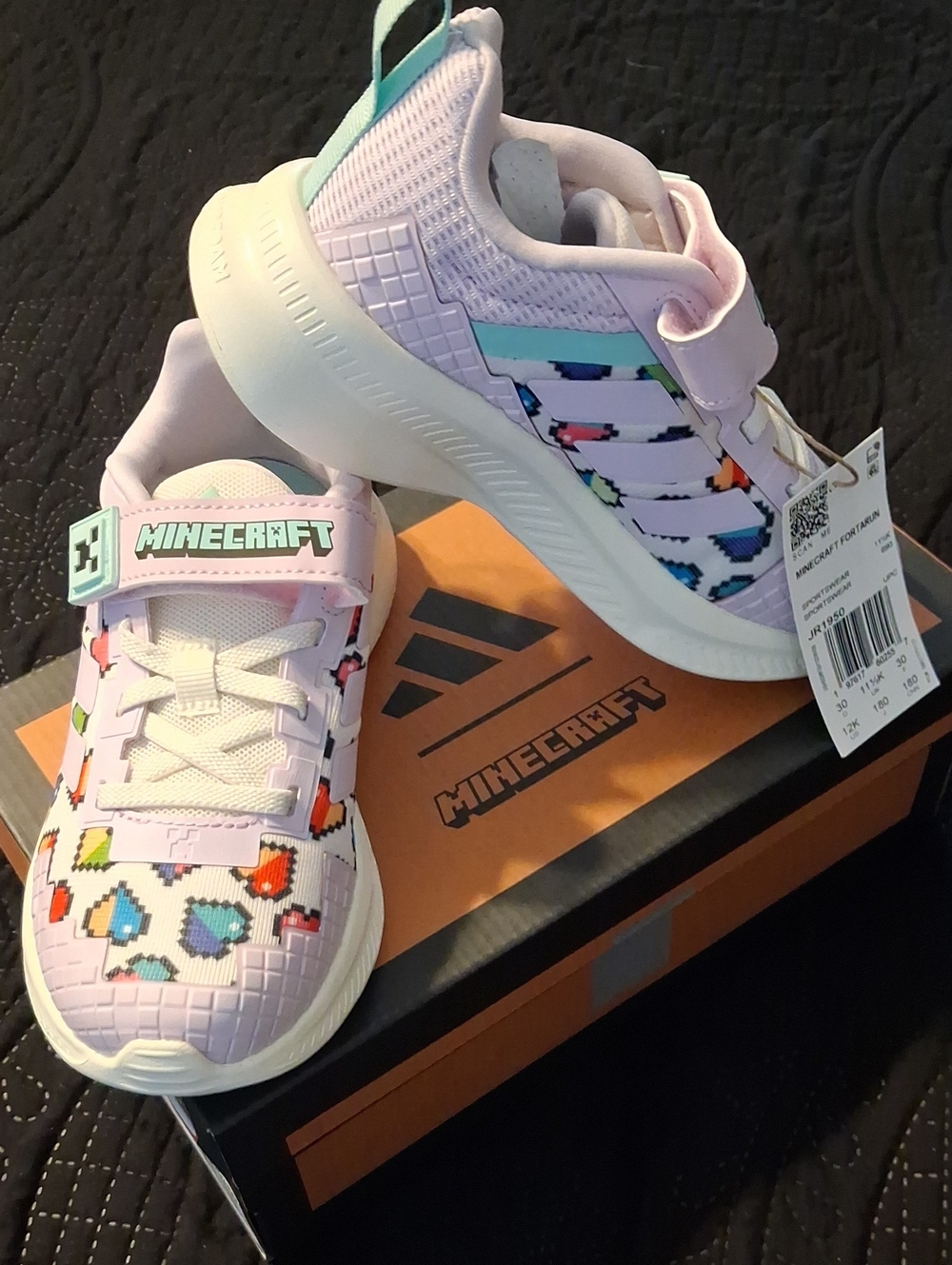 Adidas Minecraft Fortarun EL C Sz 12K New With Tags In Box